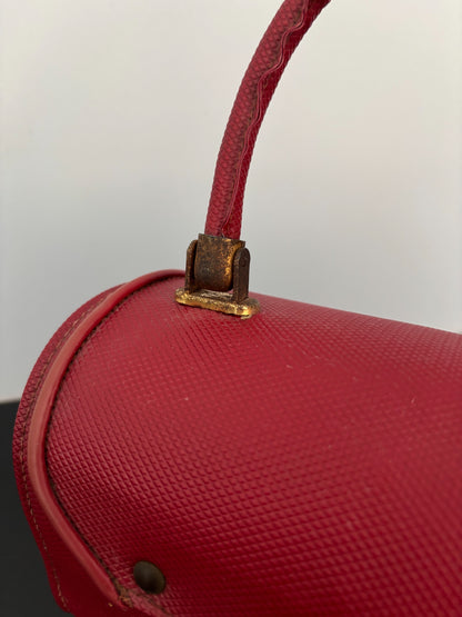 1950s Red Structured Plastic Handbag