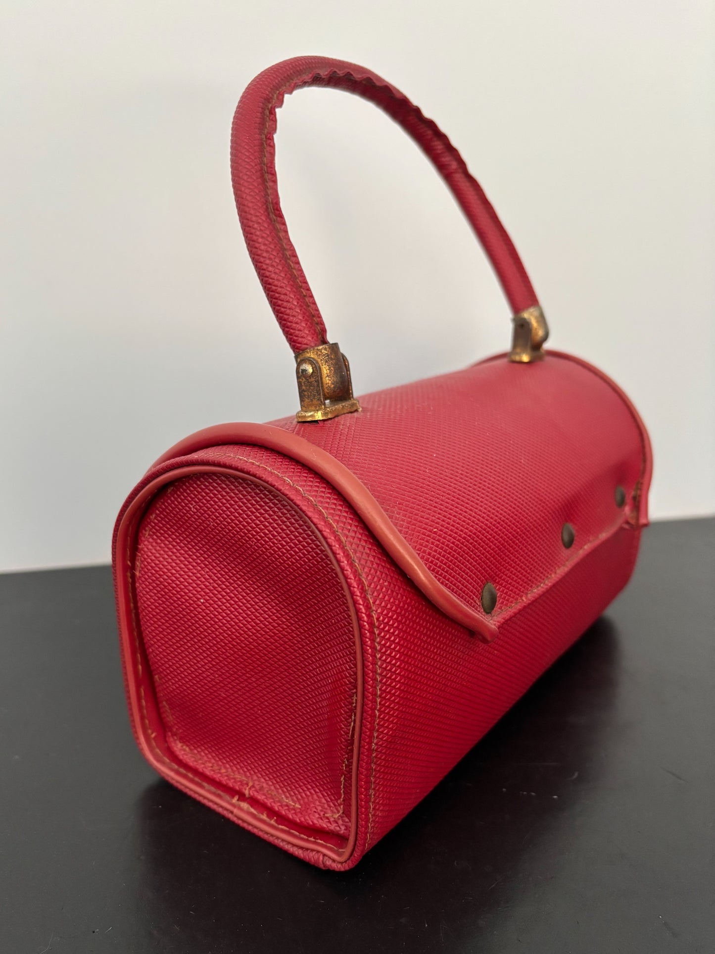 1950s Red Structured Plastic Handbag