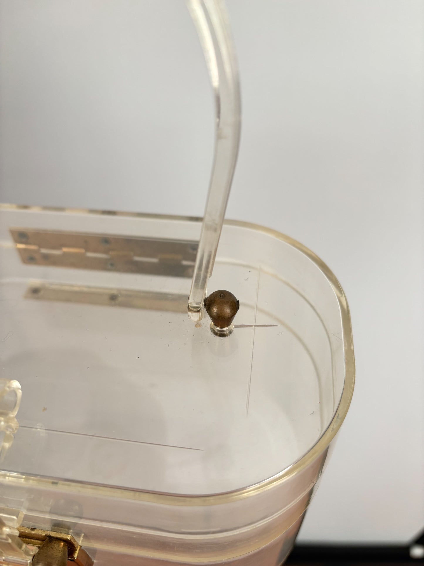 1950s Ascot Clear Lucite Two-Tiered Handbag