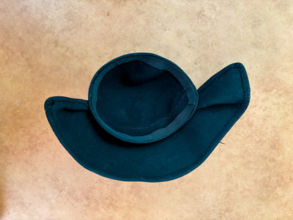 1940s Black Felt Asymmetrical Tilt Hat With Feather Trim