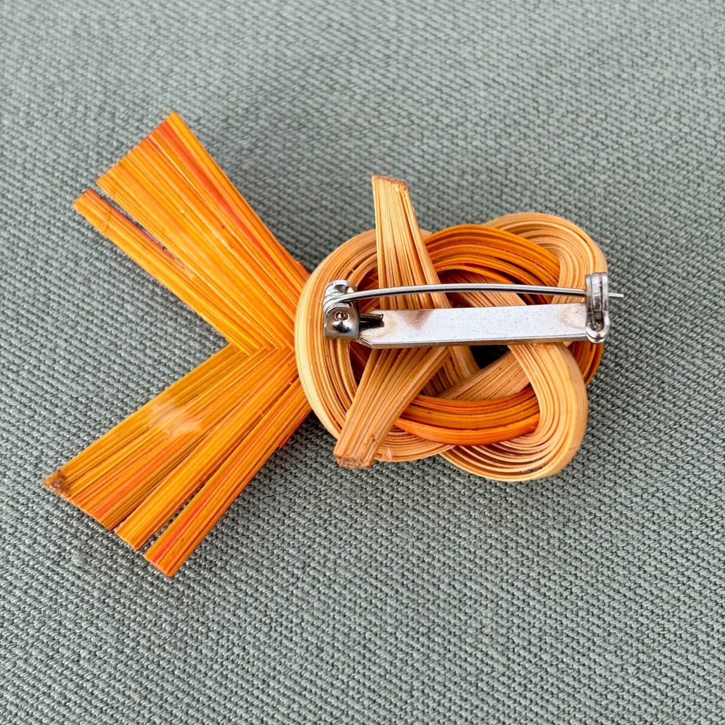 Vintage Twisted Bamboo Fish Brooch