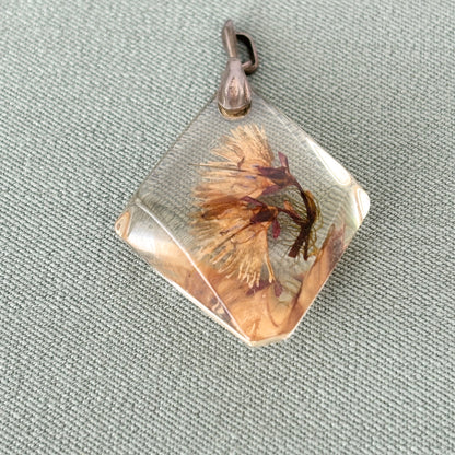 Vintage Perspex Dried Flower Pendant