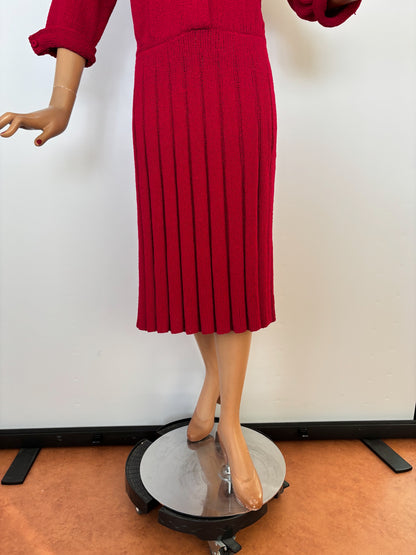 M/L | 1940s/1950s Red Knit Dress