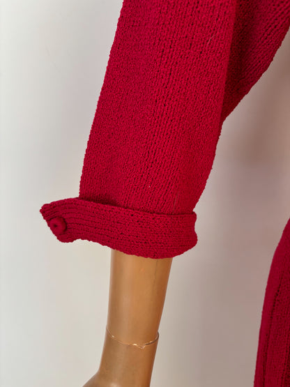 M/L | 1940s/1950s Red Knit Dress