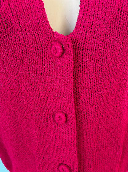 M/L | 1940s/1950s Red Knit Dress