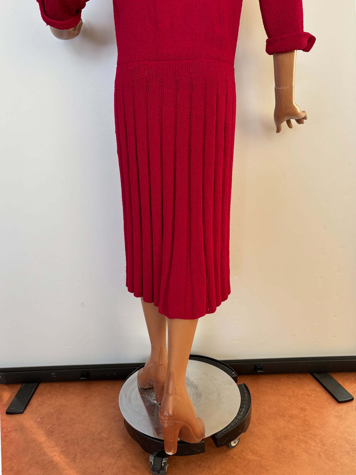 M/L | 1940s/1950s Red Knit Dress