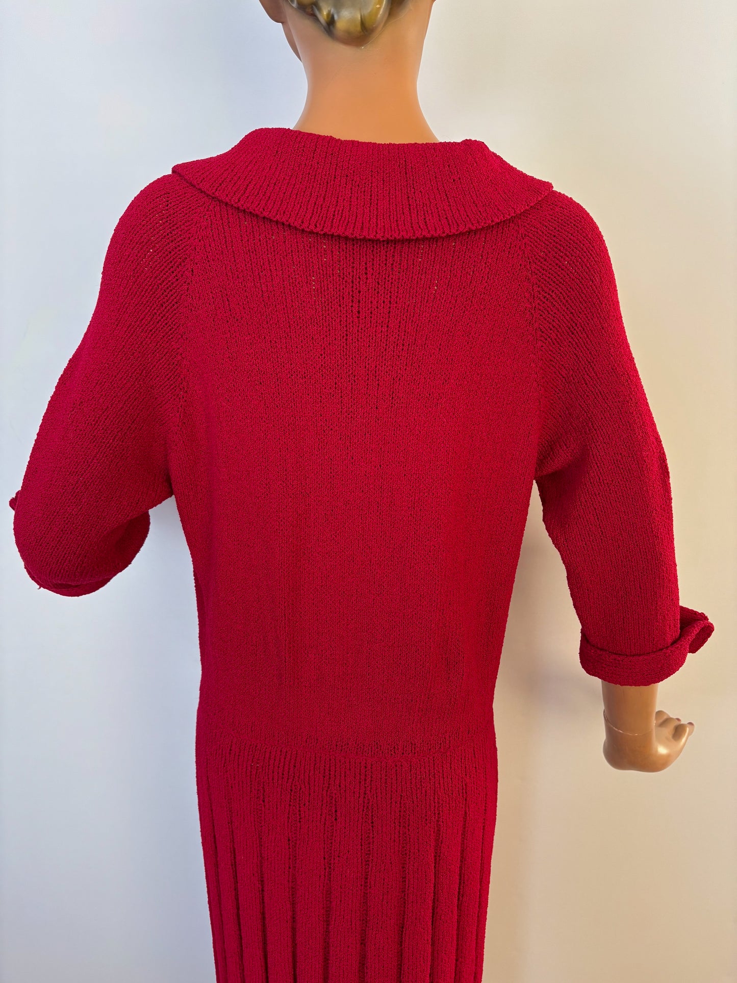 M/L | 1940s/1950s Red Knit Dress