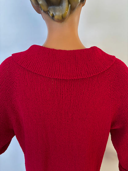 M/L | 1940s/1950s Red Knit Dress