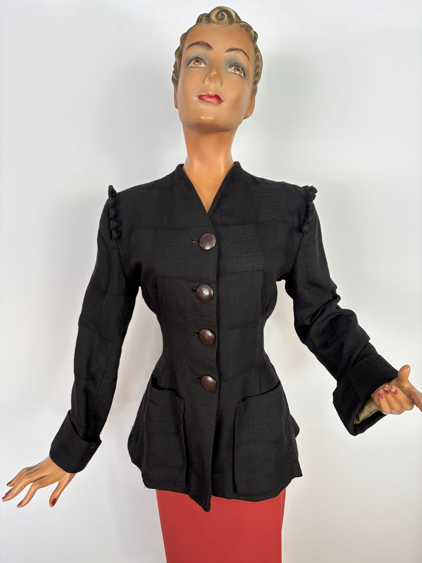 M | 1940s Style Wool Gabardine Jacket