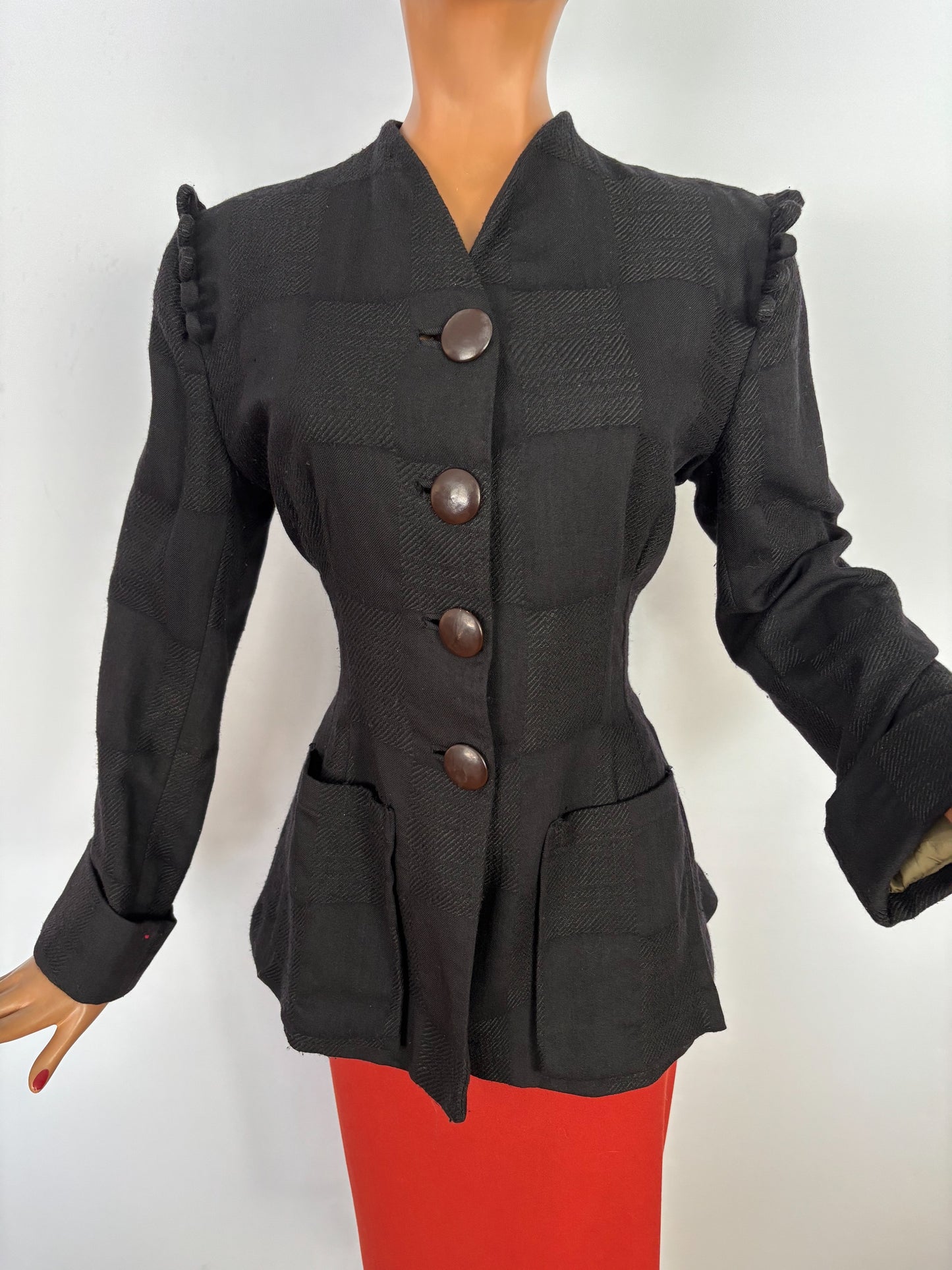 M | 1940s Style Wool Gabardine Jacket