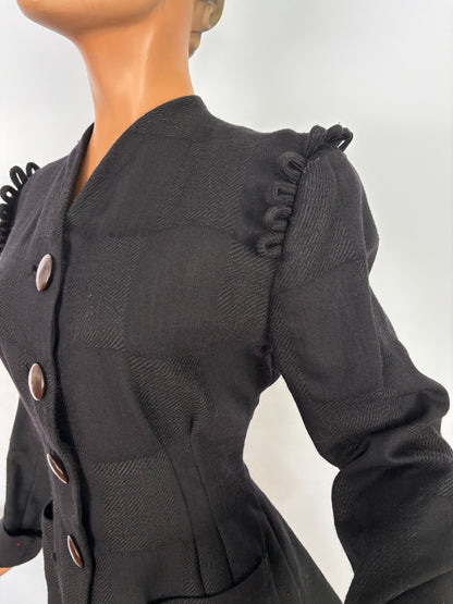 M | 1940s Style Wool Gabardine Jacket