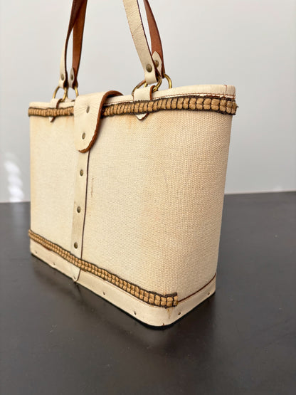 1960s Enid Collins Winged Friends Jeweled Canvas Handbag