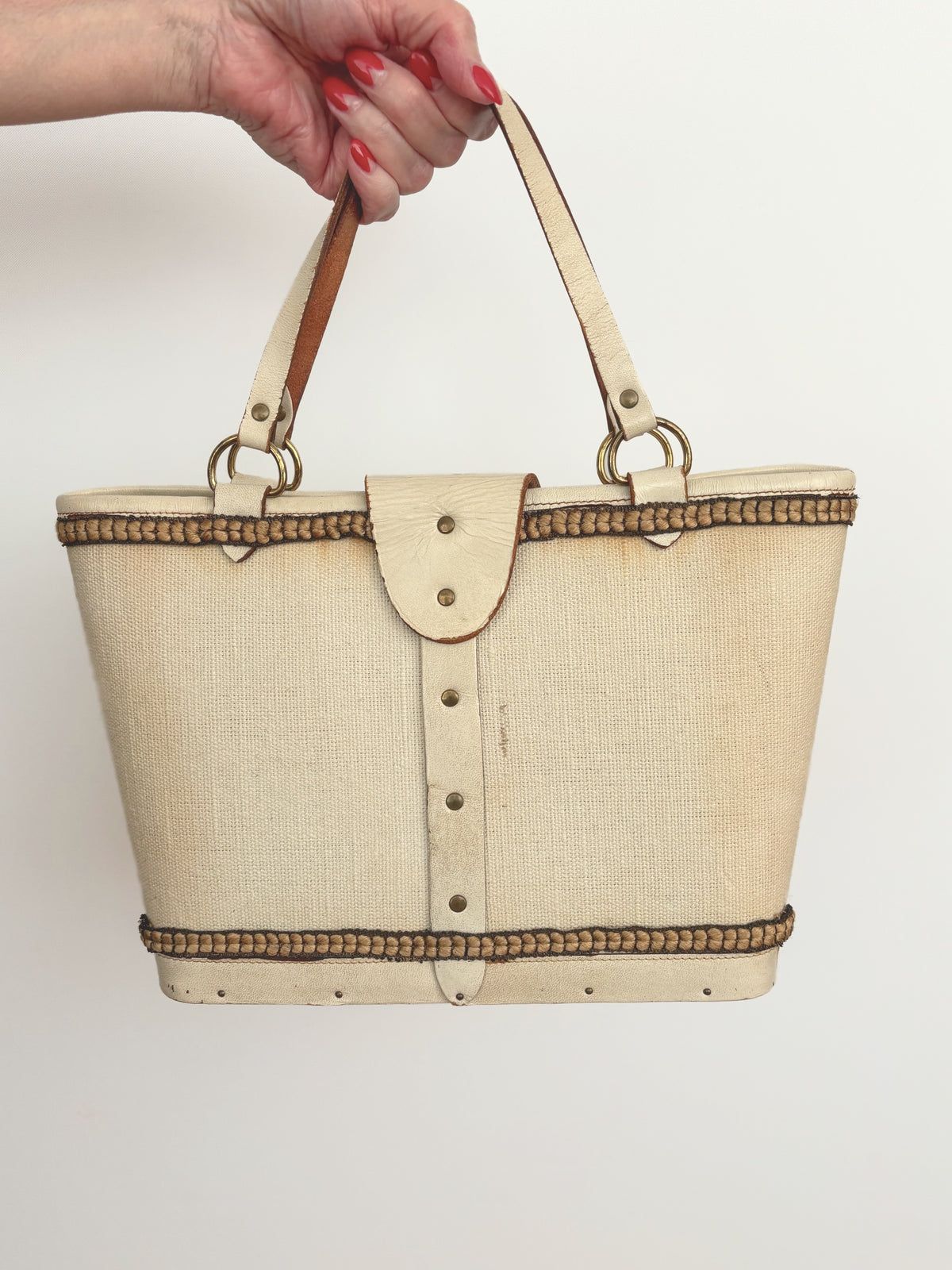 1960s Enid Collins Winged Friends Jeweled Canvas Handbag