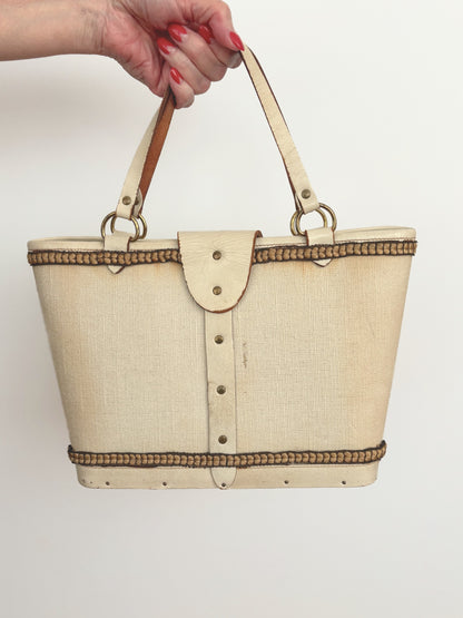 1960s Enid Collins Winged Friends Jeweled Canvas Handbag