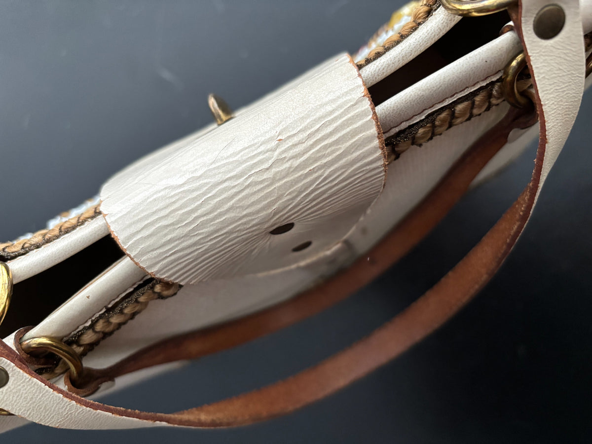 1960s Enid Collins Winged Friends Jeweled Canvas Handbag