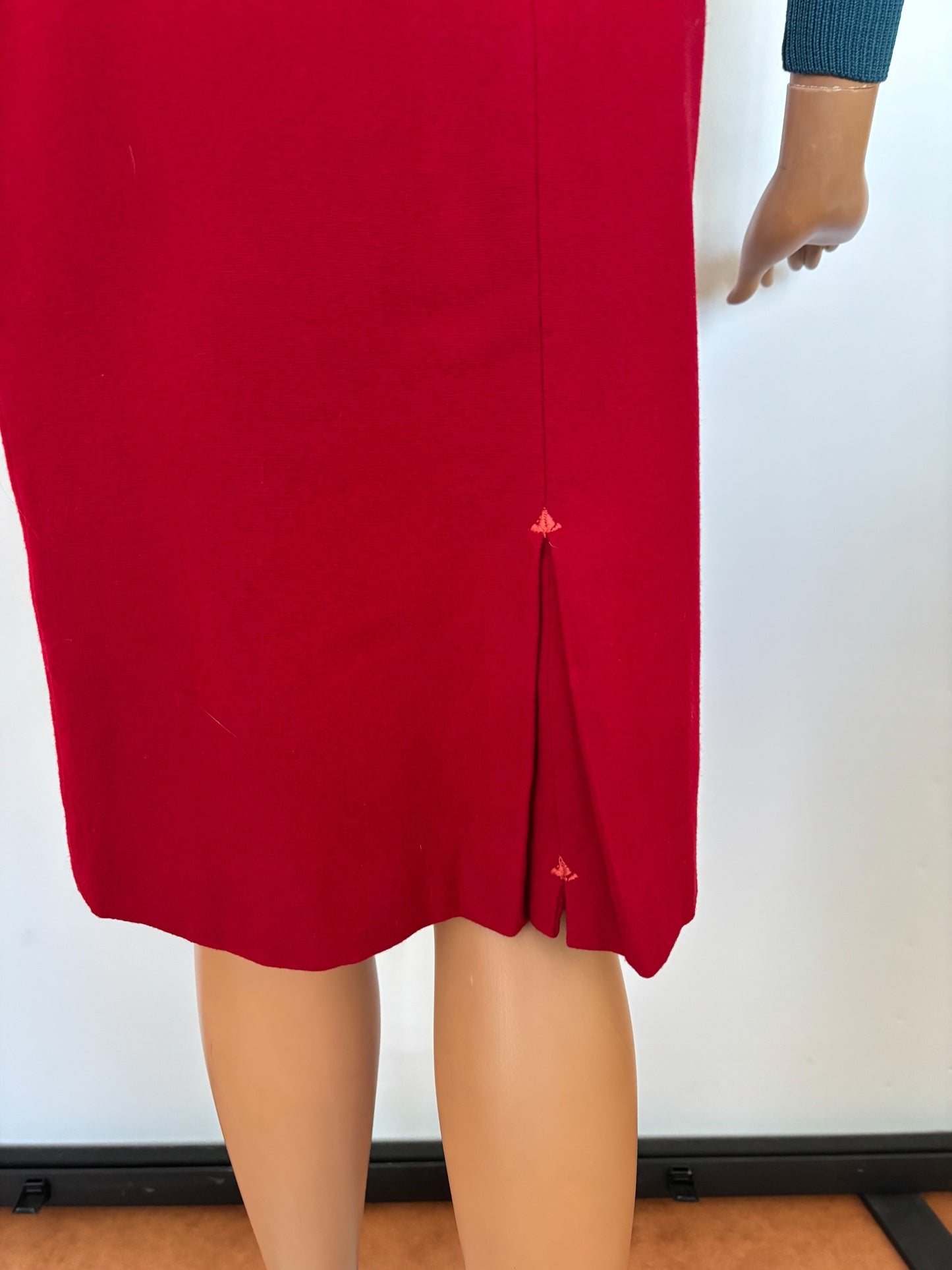 XXS/XS | 1950s Red Wool Skirt