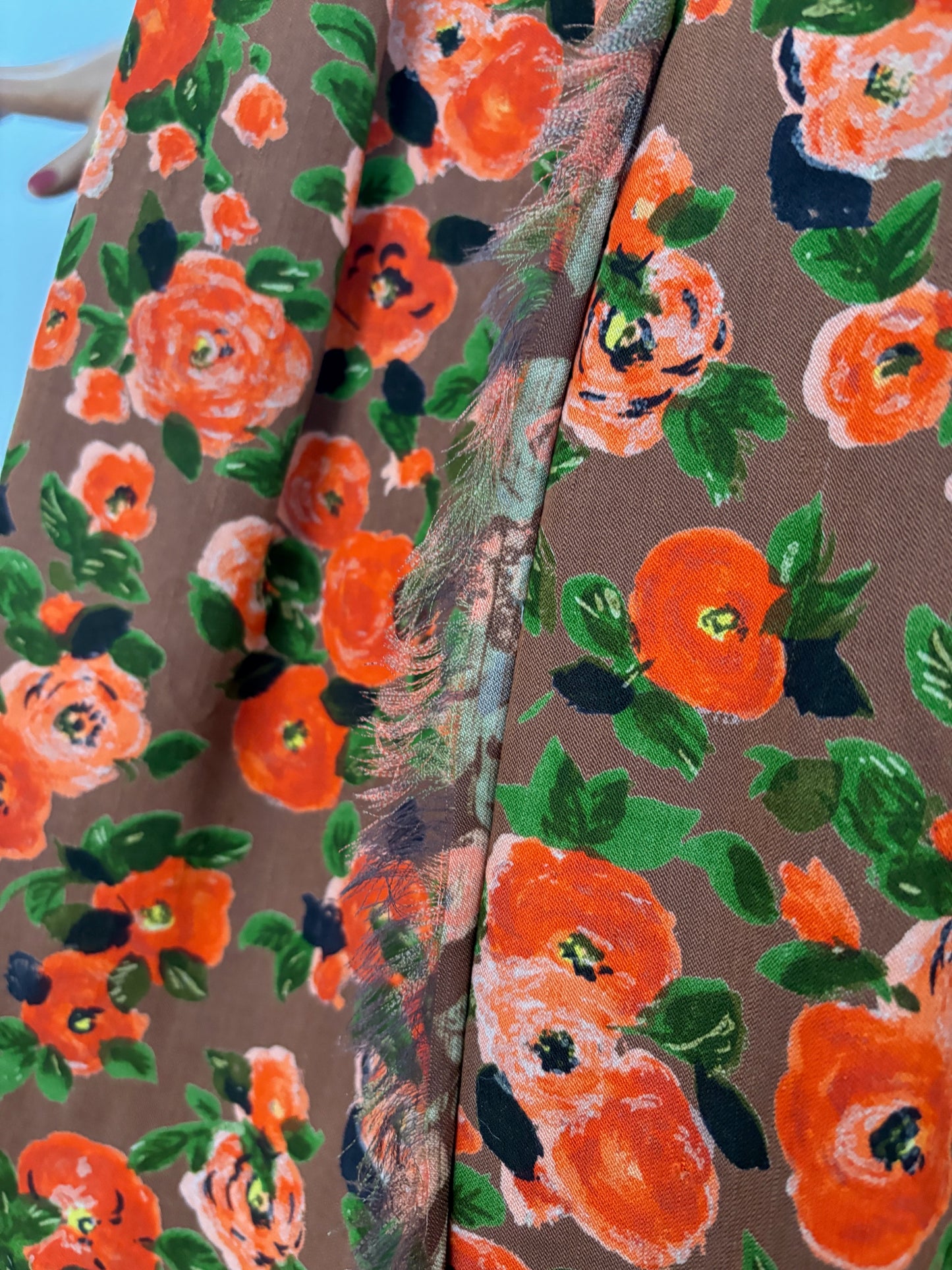 XS | 1950s Floral Wool Mix Skirt