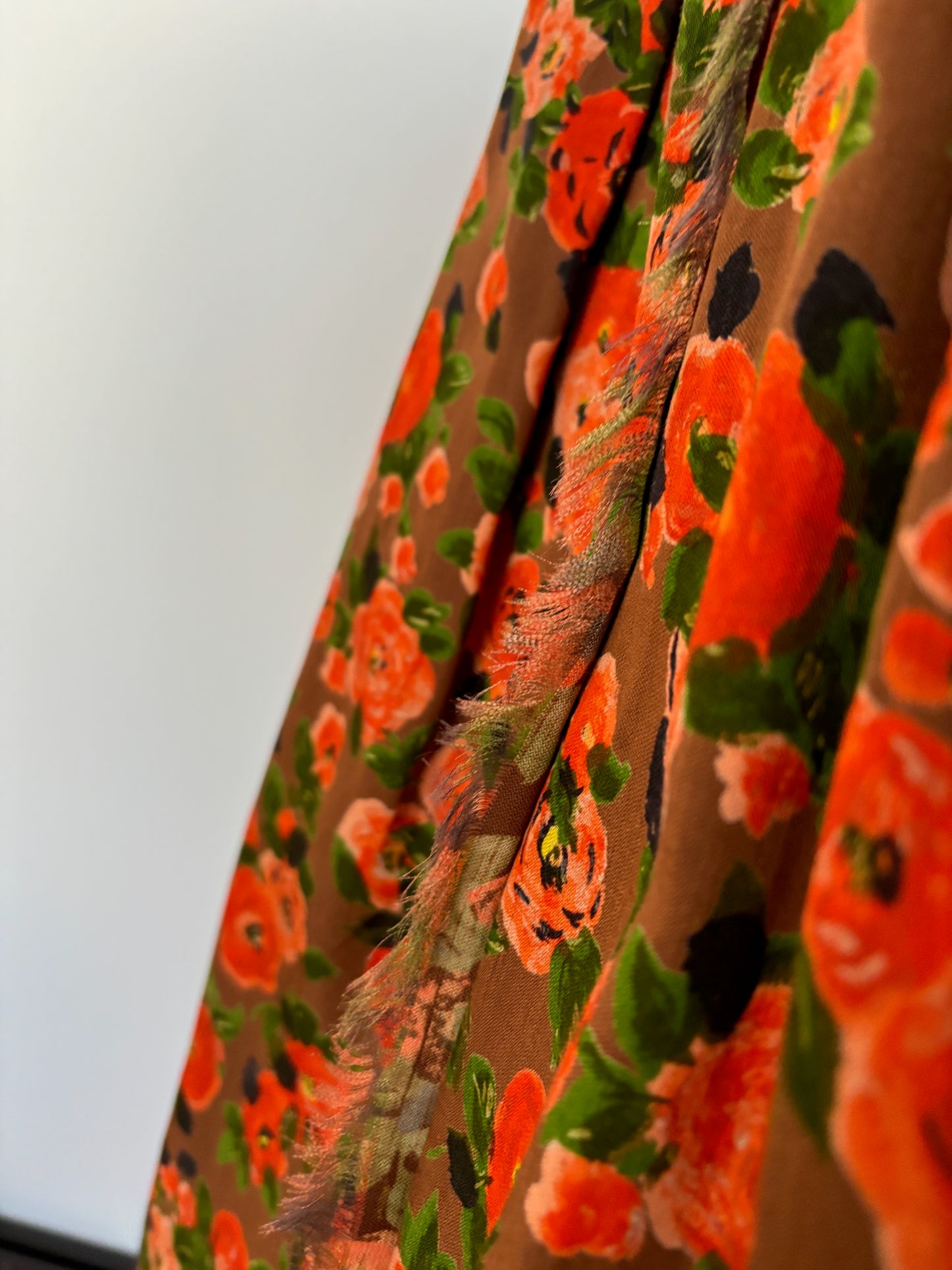 XS | 1950s Floral Wool Mix Skirt
