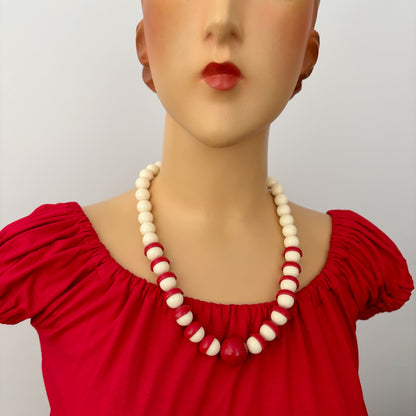 Mid Century Ball Beaded Necklace
