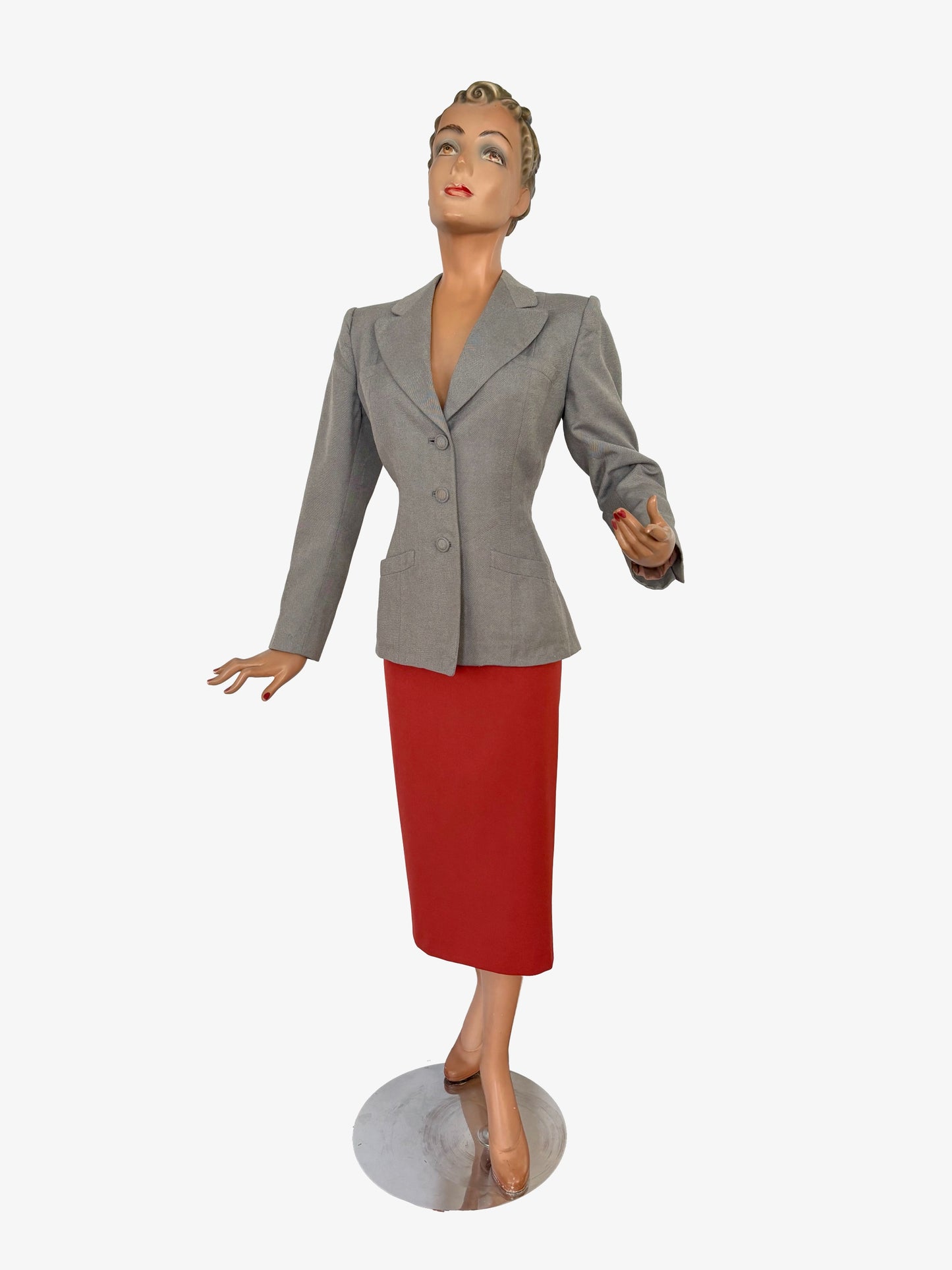 M | 1940s Kings-Way Tailors Grey Gabardine Jacket