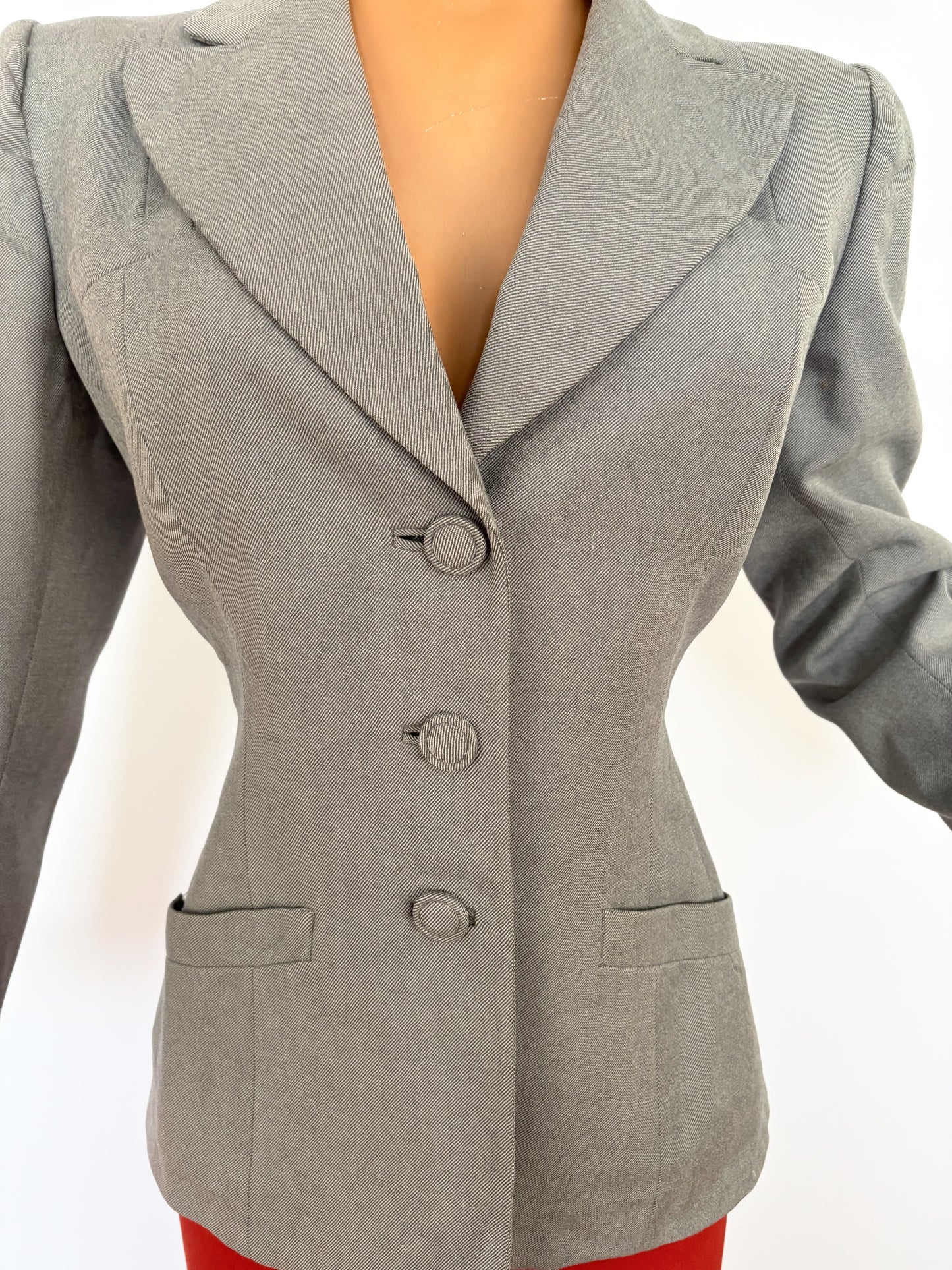 M | 1940s Kings-Way Tailors Grey Gabardine Jacket