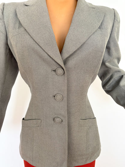 M | 1940s Kings-Way Tailors Grey Gabardine Jacket