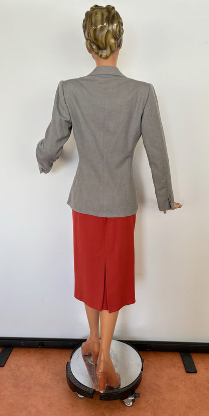 M | 1940s Kings-Way Tailors Grey Gabardine Jacket