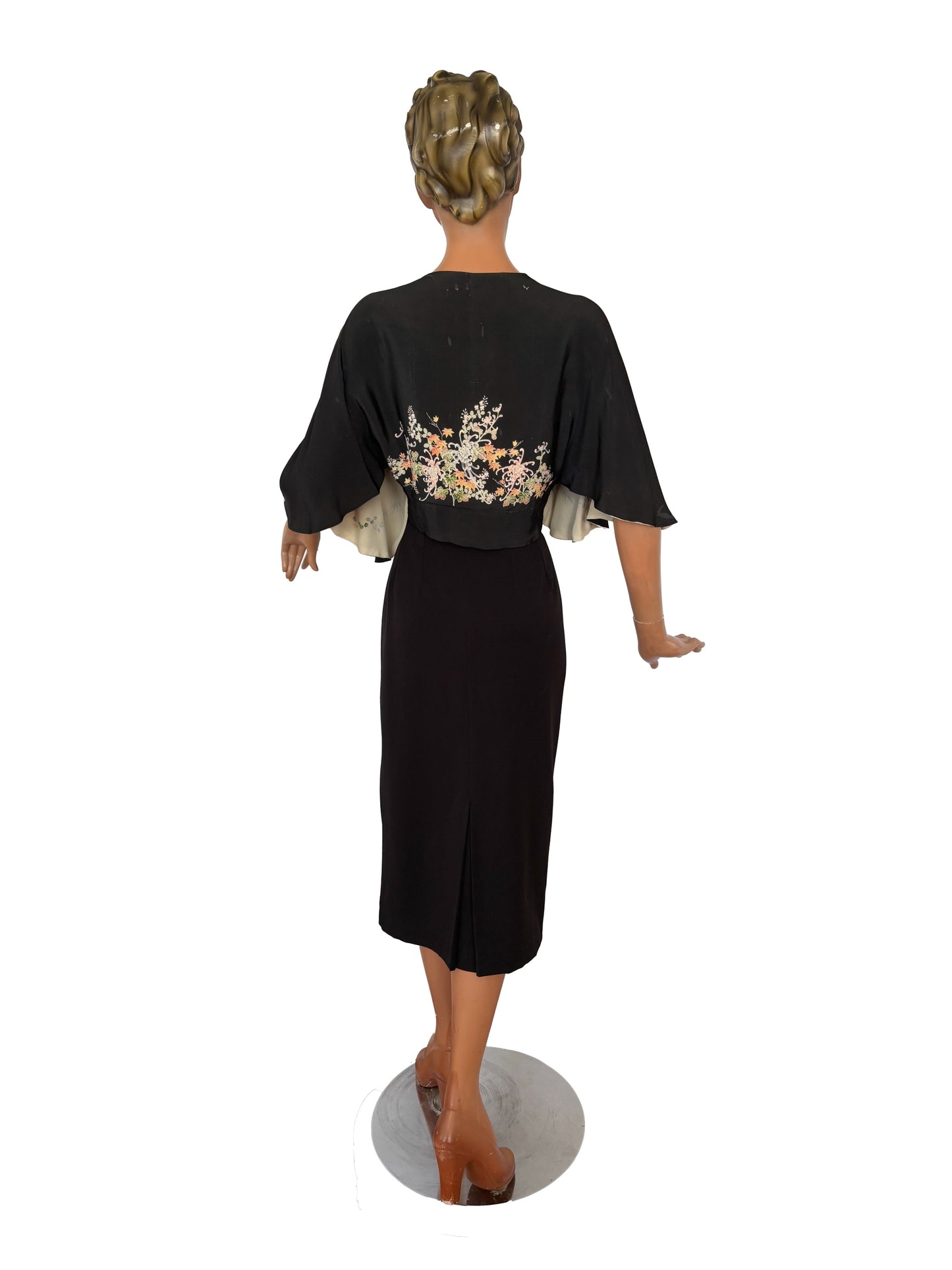 Early 20th Century Reversible Japanese Inspired Hand Painted Silk Wrap Top