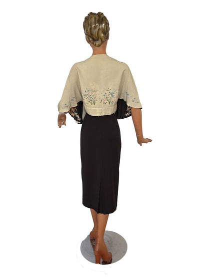 Early 20th Century Reversible Japanese Inspired Hand Painted Silk Wrap Top