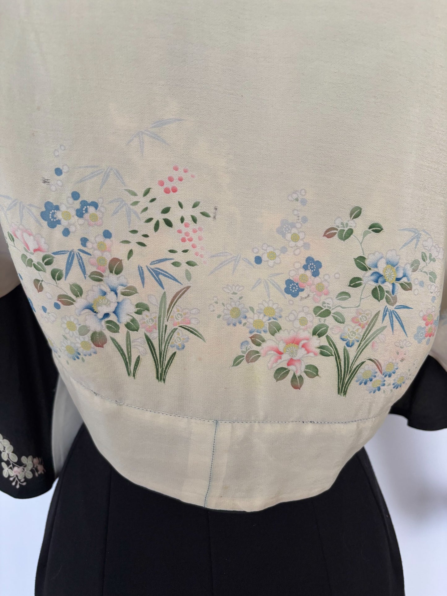 Early 20th Century Reversible Japanese Inspired Hand Painted Silk Wrap Top