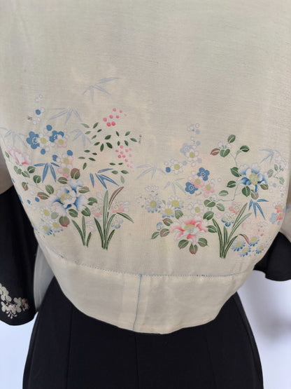 Early 20th Century Reversible Japanese Inspired Hand Painted Silk Wrap Top