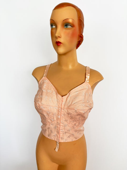 1950s Plus Size Deadstock Long Line Bra | 4XL