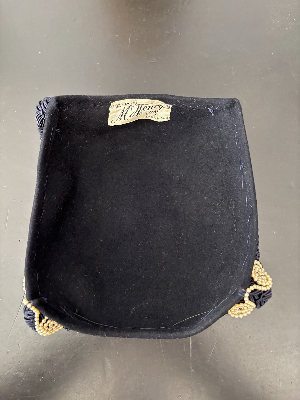 1930s/40s Dark Navy Blue Felt Capulet Hat