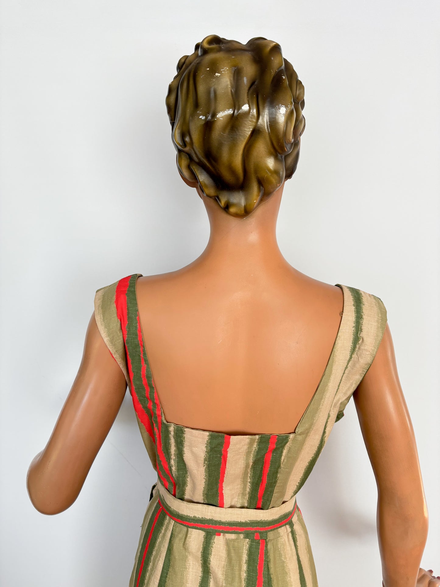 1950s Striped Halter Dress | M