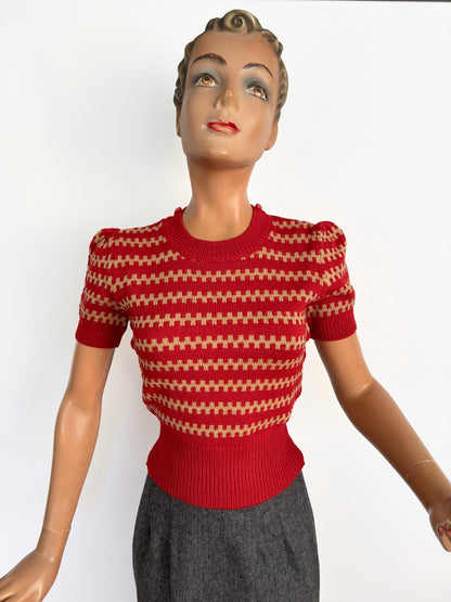 Rock n Romance Vera Short Sleeve Pullover Cherry Red