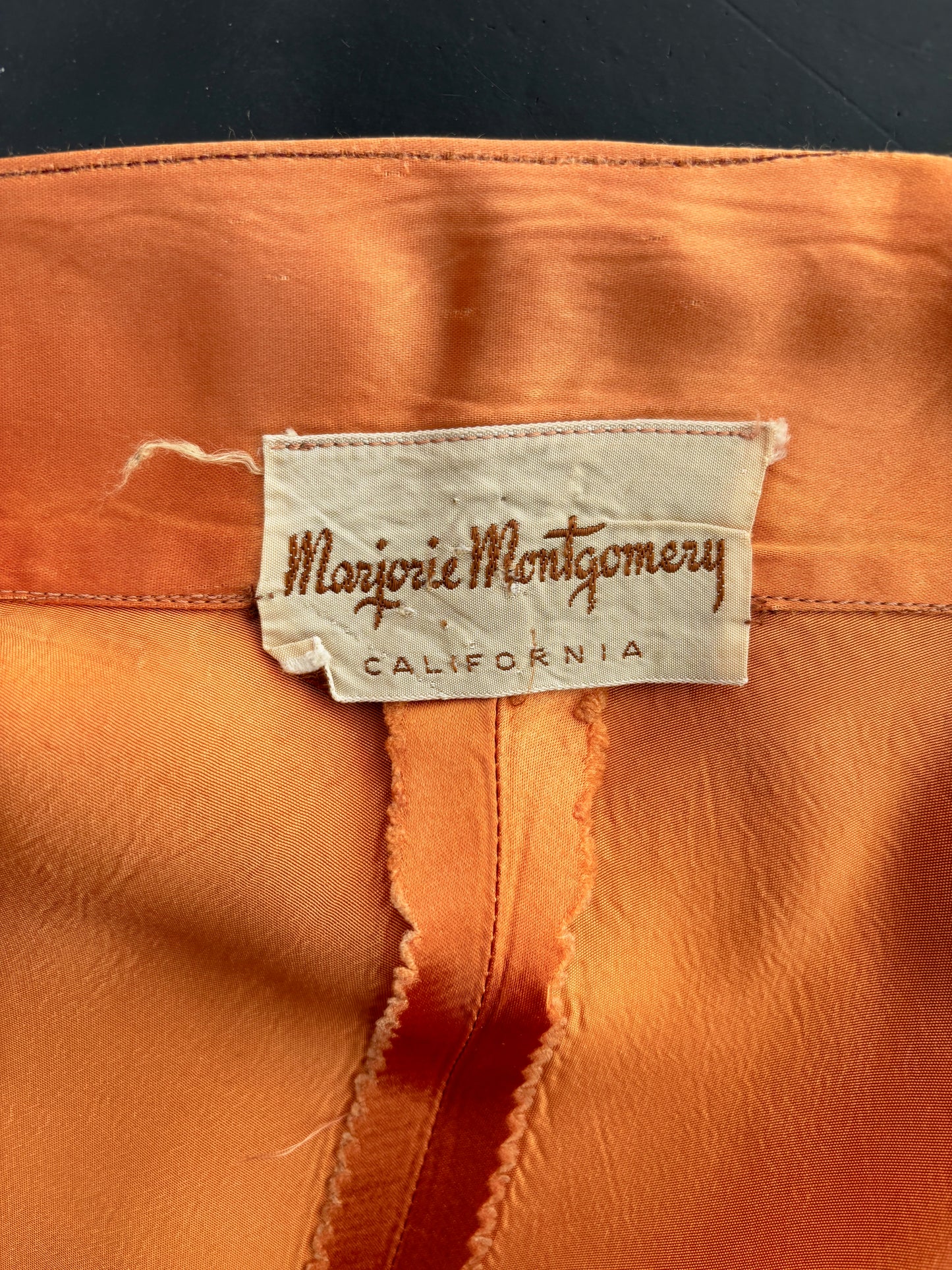 1940s/50s Marjorie Montgomery Liquid Satin Pocket Skirt | Large