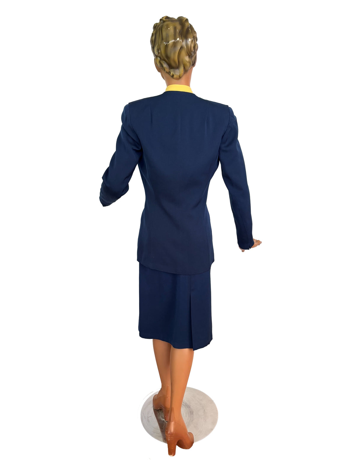 S/XS | 1940s Blue Wool Gabardine Skirt Suit Polly Parker