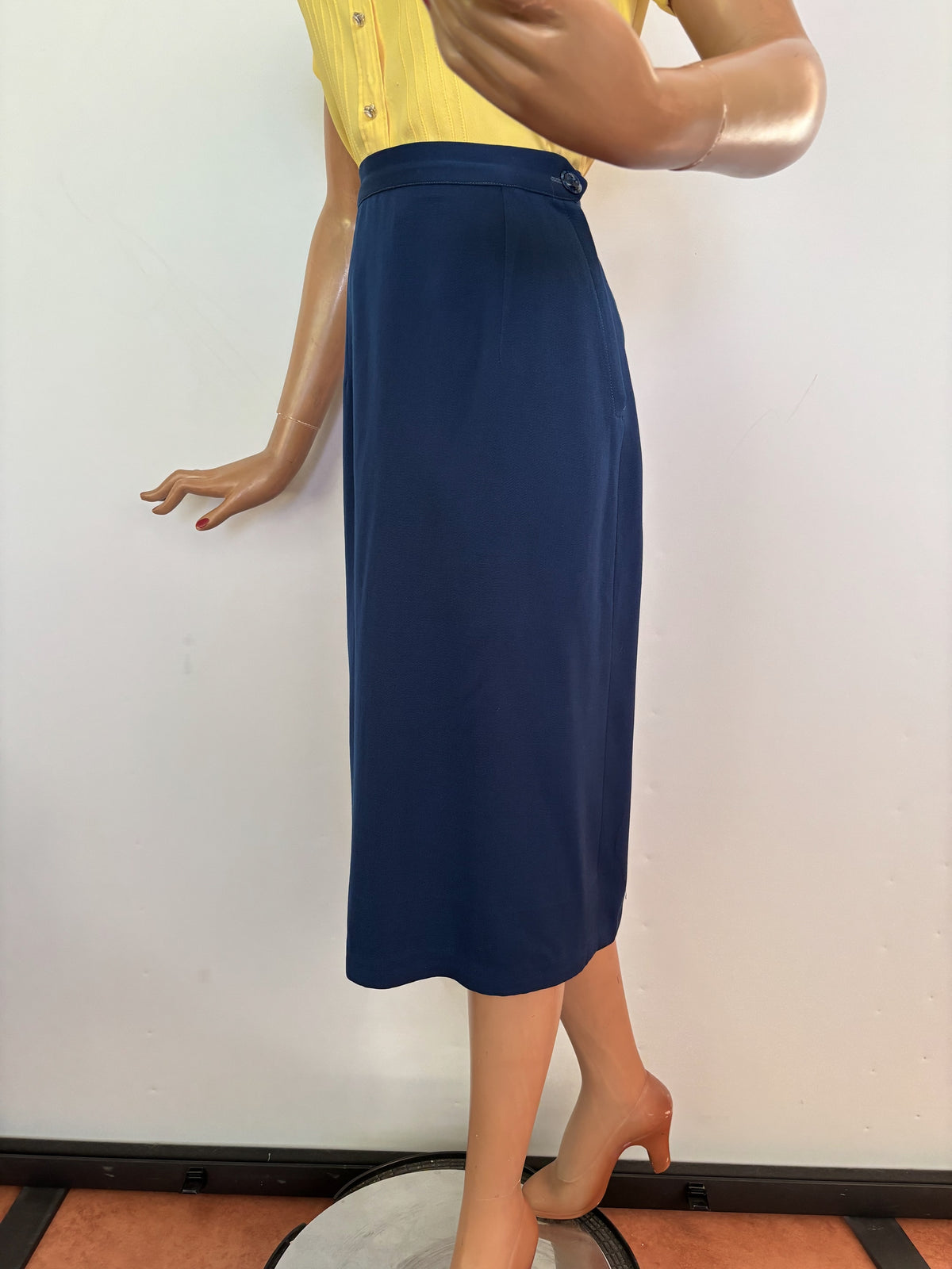 S/XS | 1940s Blue Wool Gabardine Skirt Suit Polly Parker
