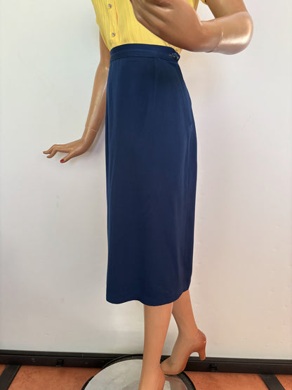 S/XS | 1940s Blue Wool Gabardine Skirt Suit Polly Parker