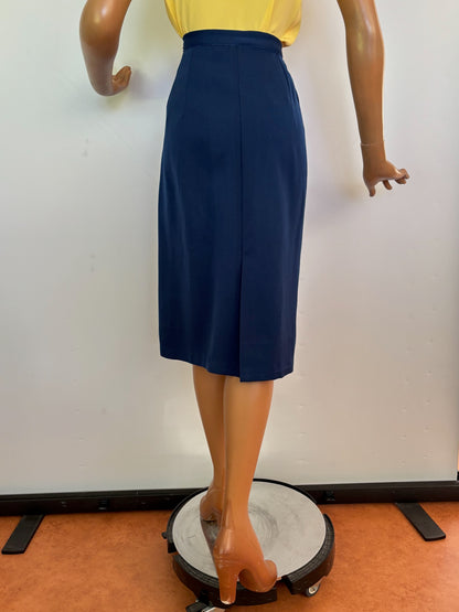 S/XS | 1940s Blue Wool Gabardine Skirt Suit Polly Parker