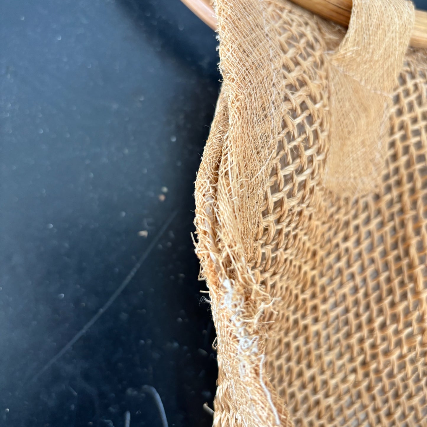 1950s Large Burlap Beach Bag