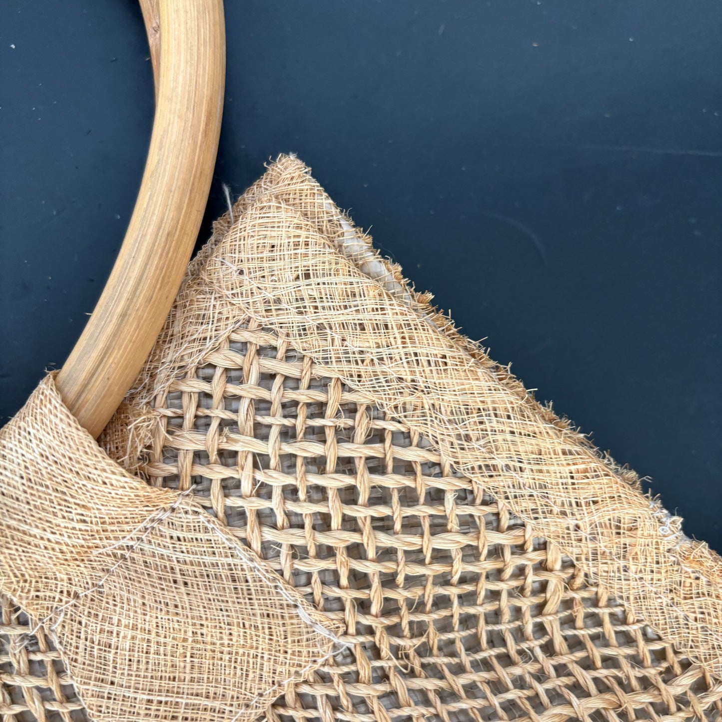 1950s Large Burlap Beach Bag