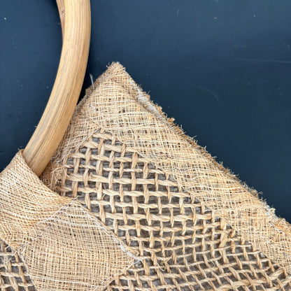 1950s Large Burlap Beach Bag