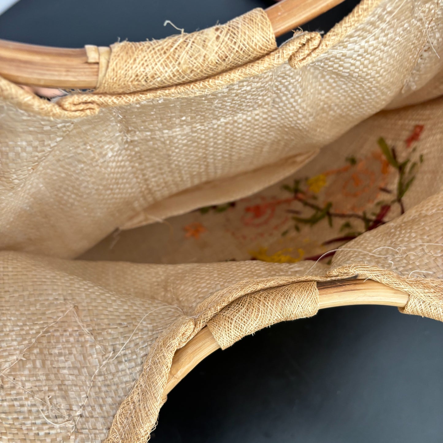 1950s Large Burlap Beach Bag