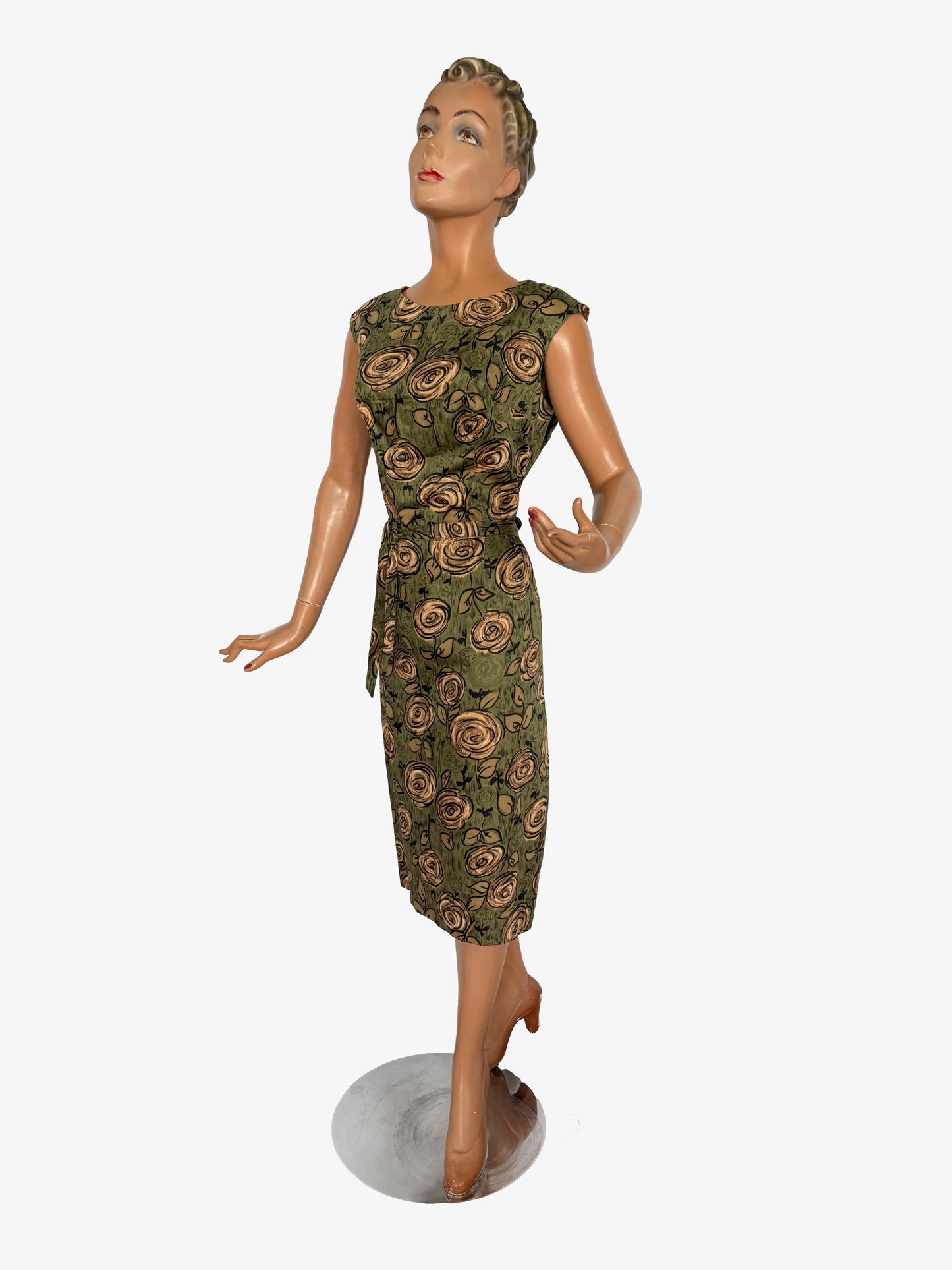 XL | 1950s/60s Floral Print Dress and Jacket Set