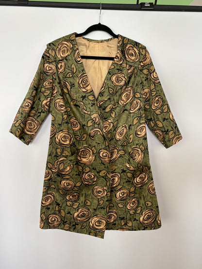 XL | 1950s/60s Floral Print Dress and Jacket Set