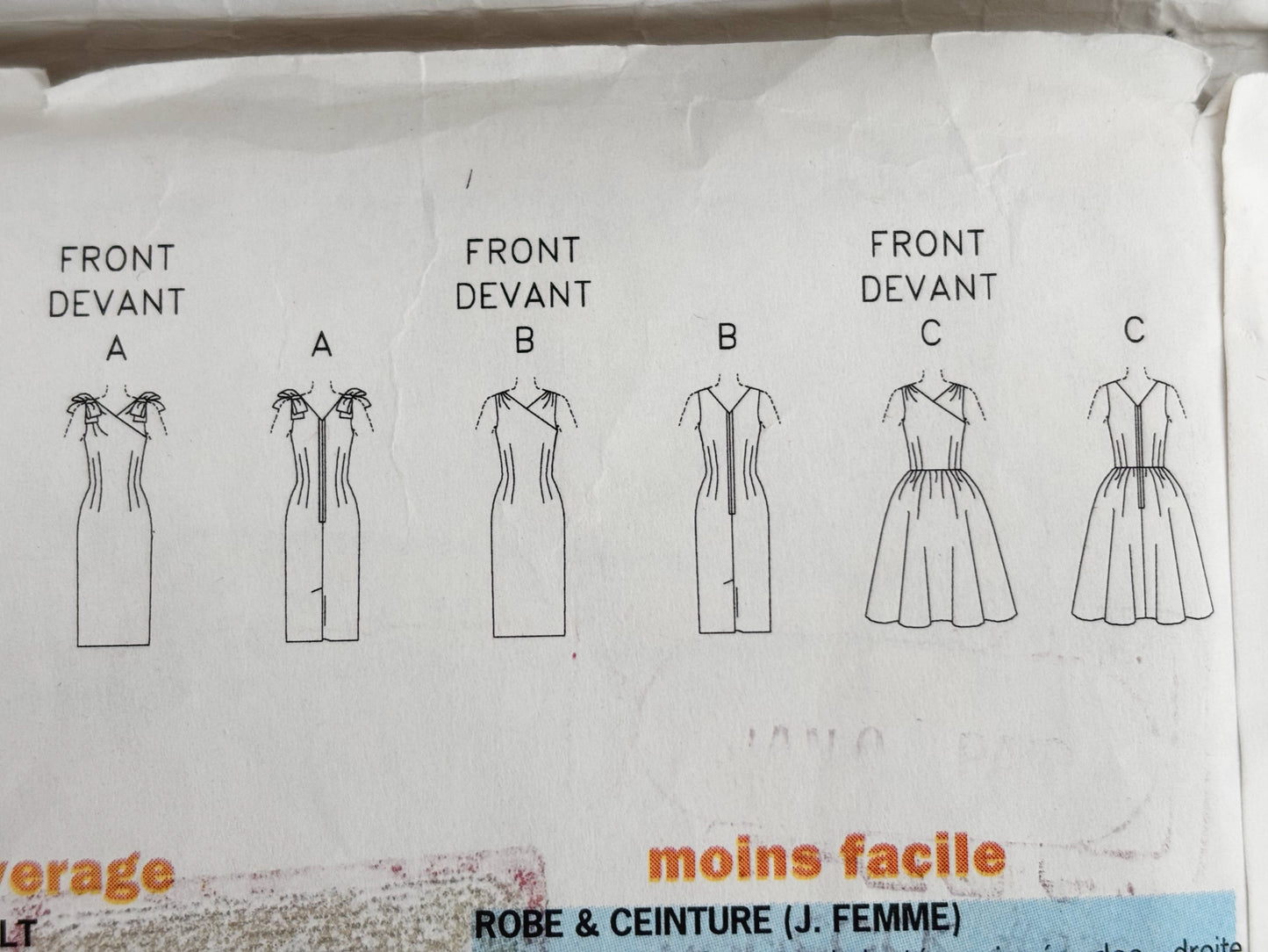1960 Retro Butterick 6582 Sewing Pattern Misses' Dress and Bełt - Sizes 12 - 16