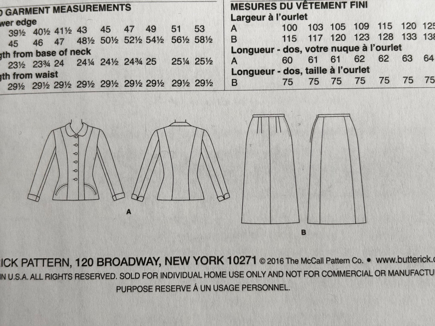 1950 Retro Butterick B6379 Sewing Pattern Misses' Petite jacket and Skirt - Sizes 6 - 14