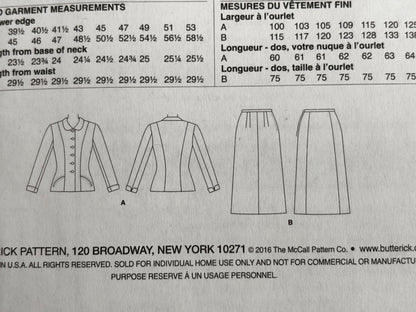 1950 Retro Butterick B6379 Sewing Pattern Misses' Petite jacket and Skirt - Sizes 6 - 14