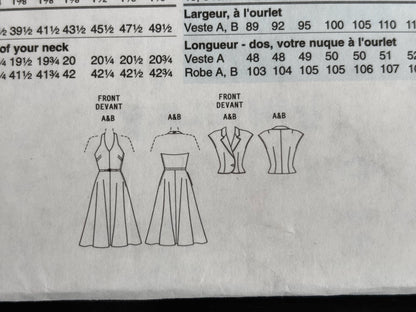 1947 Retro Butterick B5214 Sewing Pattern Misses' Jacket Dress and Belt - Sizes 16 - 24